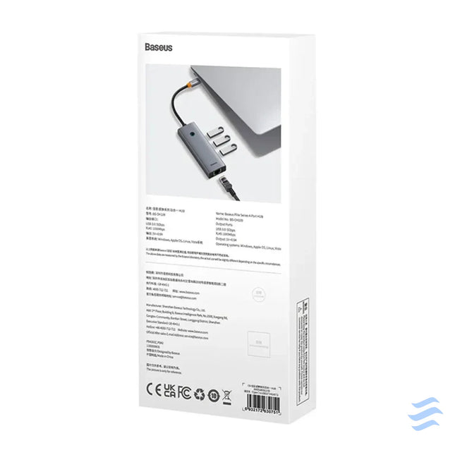 4in1 Hub Baseus UltraJoy USB C do 3x USB 3.0 + RJ45 (space grey) Hubs