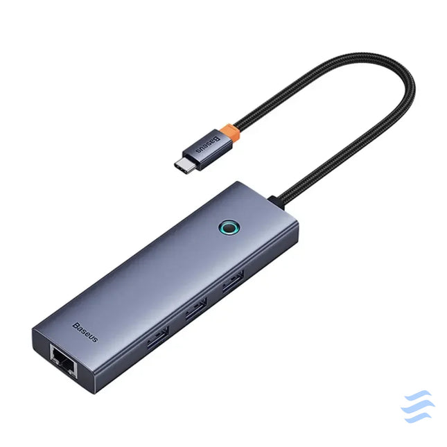 4in1 Hub Baseus UltraJoy USB C do 3x USB 3.0 + RJ45 (space grey) Hubs