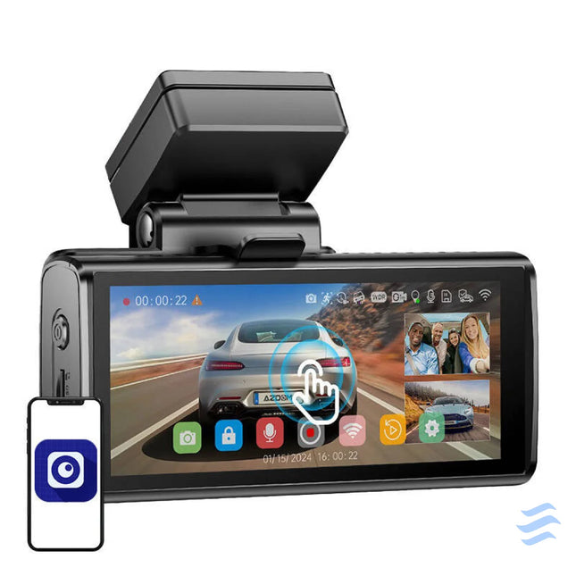 4K front camera 1080p rear camera and 1080p internal camera Azdome M580 5GHz WiFi GPS G Sensor + 64GB memory card Video