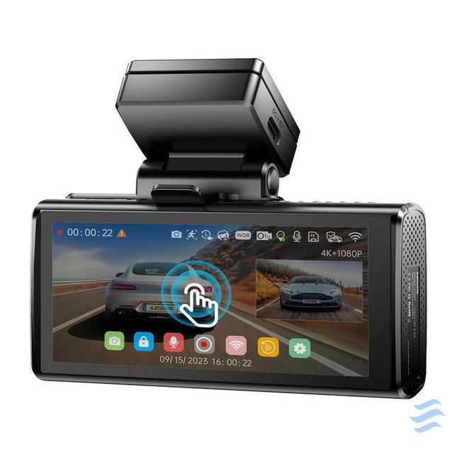 4K front camera 1080p rear camera and 1080p internal camera Azdome M580 5GHz WiFi GPS G Sensor + 64GB memory card Video