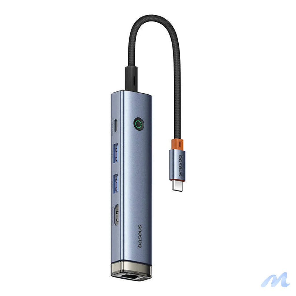 5-Port HUB AIR Baseus UltraJoy Series Type-C - HDMI, USB3.0x2, PD, RJ45 (grey)