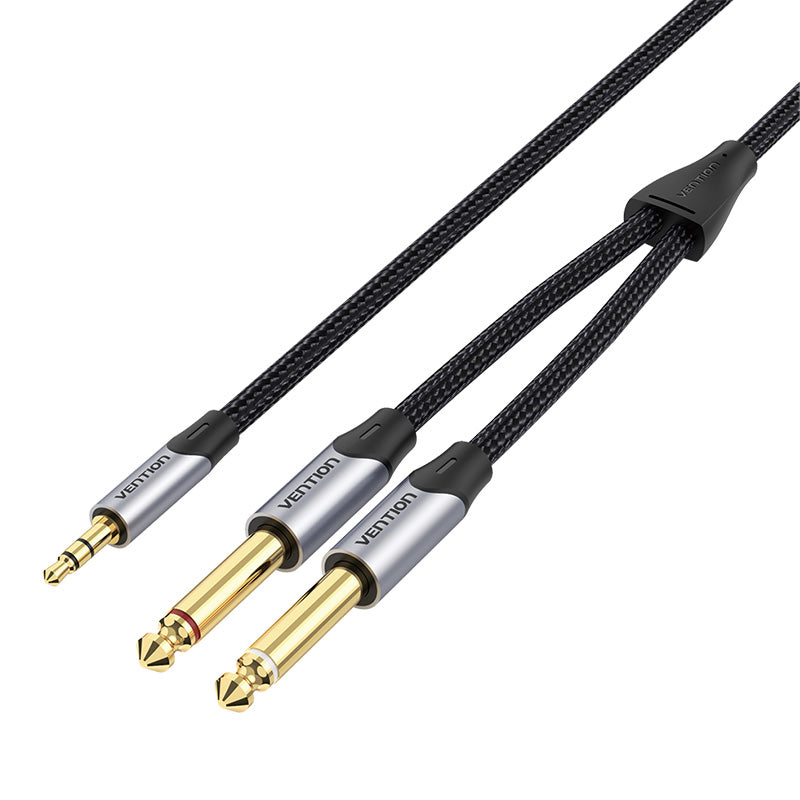 Audio cable mini jack 3.5mm to 2x jack 6.35mm male Vention BARHK 8m