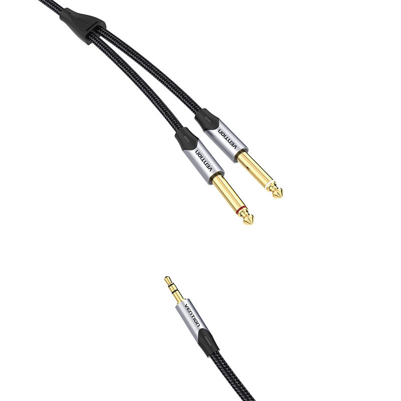 Audio cable mini jack 3.5mm to 2x jack 6.35mm male Vention BARHK 8m