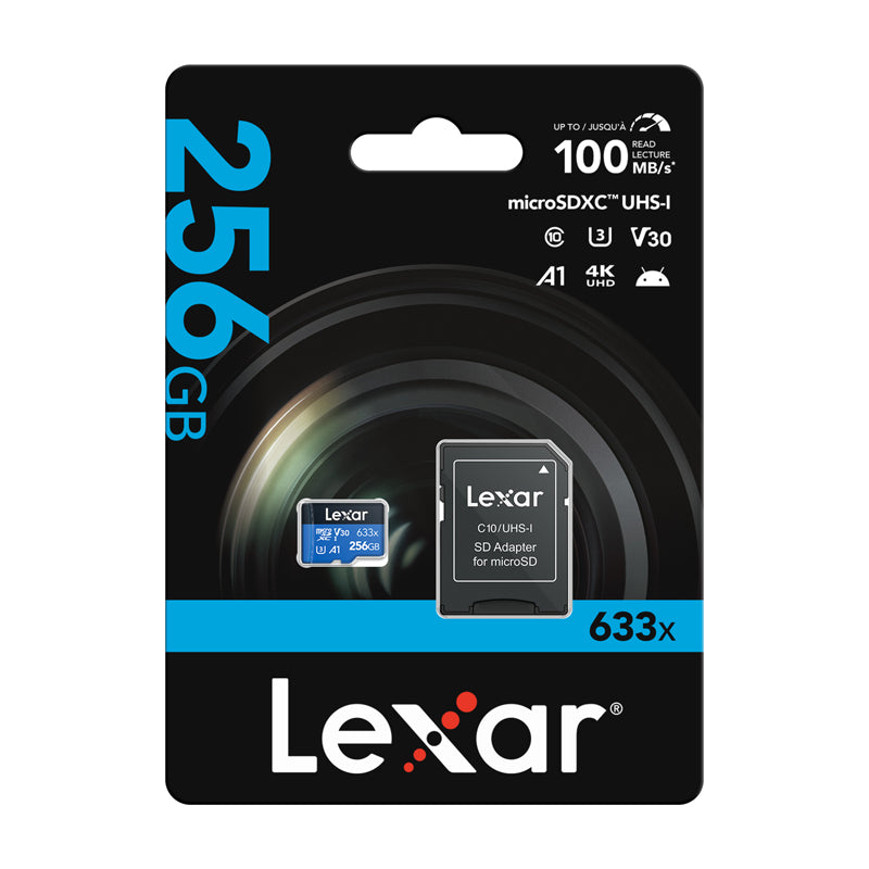 Lexar High-Performance 633x microSDXC 256GB memory card + SD adapter