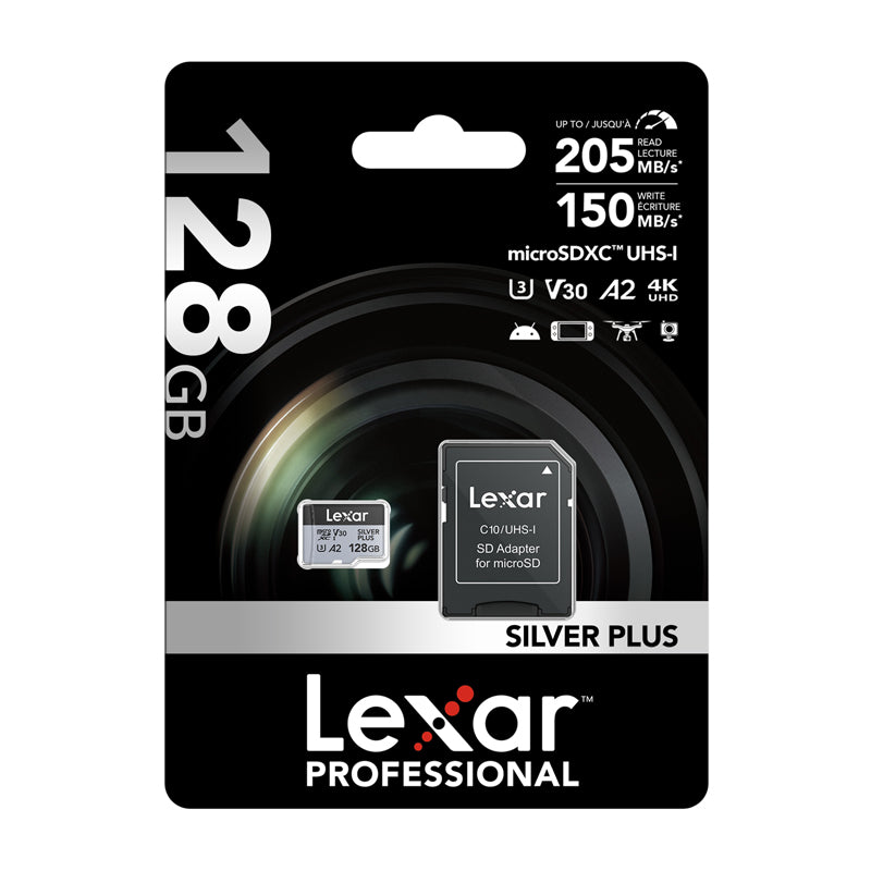Karta pamięci Lexar High-Performance Silver Plus microSDXC 128GB + adapter