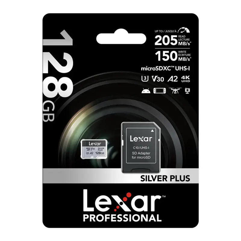 Karta pamięci Lexar High-Performance Silver Plus microSDXC 128GB + adapter