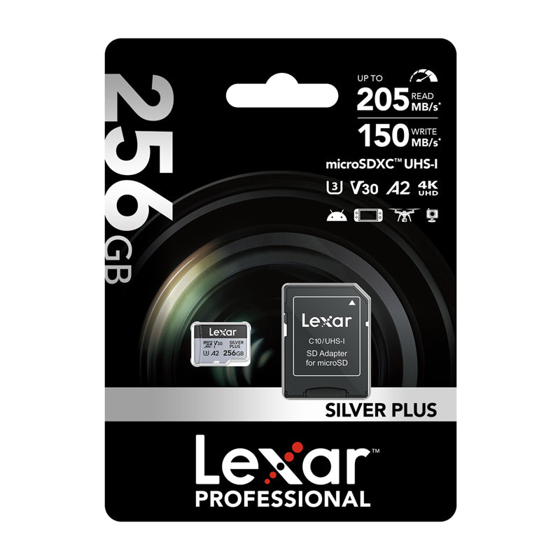 Karta pamięci Lexar High-Performance Silver Plus microSDXC 256GB + adapter