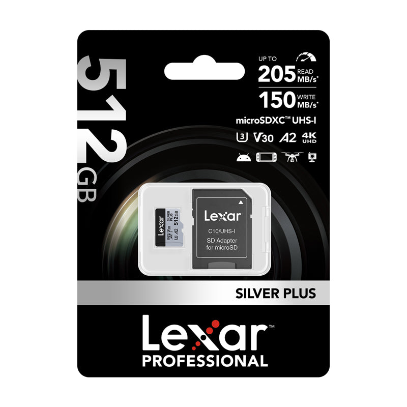 Karta pamięci Lexar High-Performance Silver Plus microSDXC 512GB + adapter