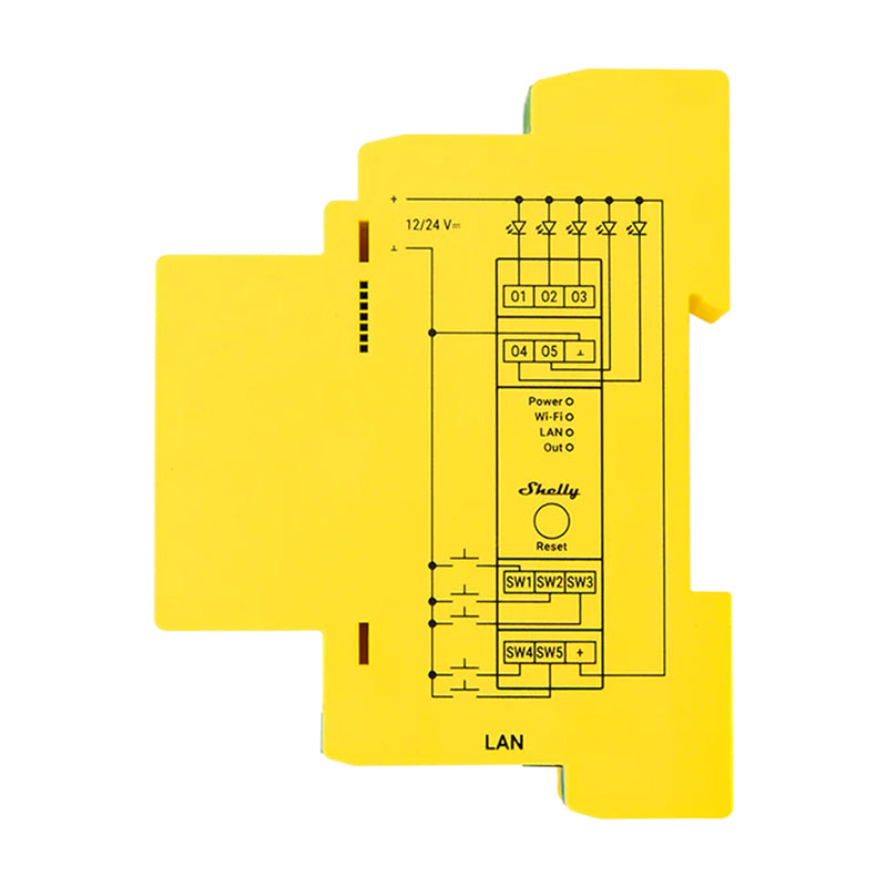 Shelly RGBWW Pro WiFi 5-Channel DIN Rail Lighting Controller
