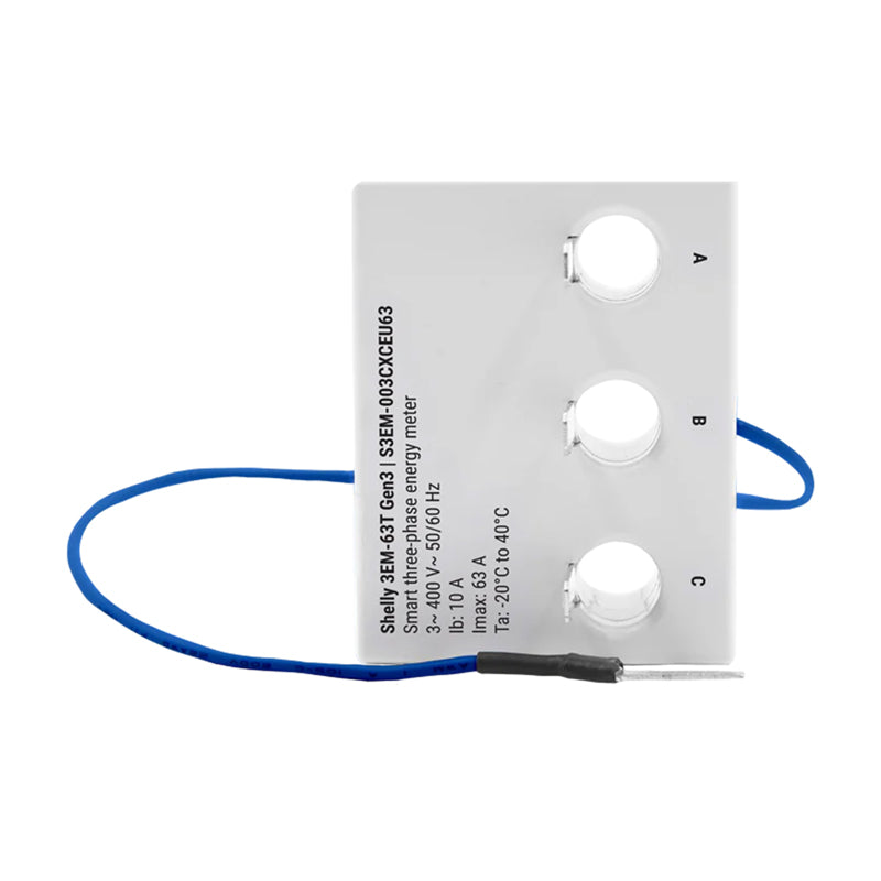 Shelly 3EM-63T Gen3 1/3-channel WiFi energy meter (flat terminal)