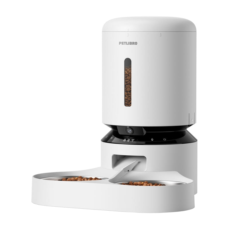 Petlibro Granary camera feed dispenser with double bowl, 5L (white)