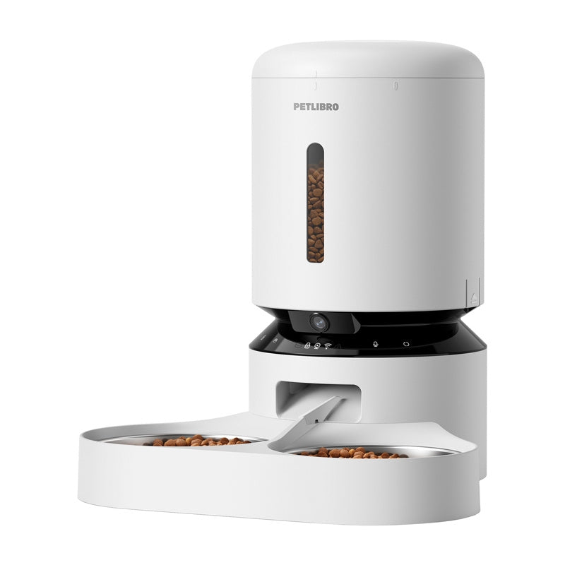 Petlibro Granary camera feed dispenser with double bowl, 5L (white)