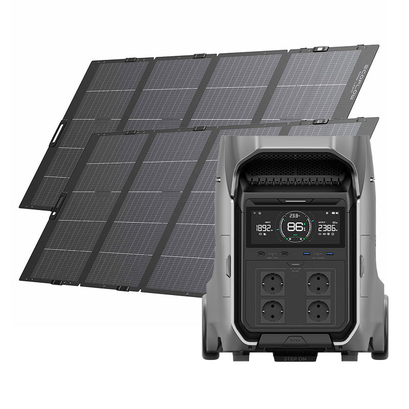 Set: EcoFlow Delta Pro 3 power station + 2x 400W photovoltaic panel.