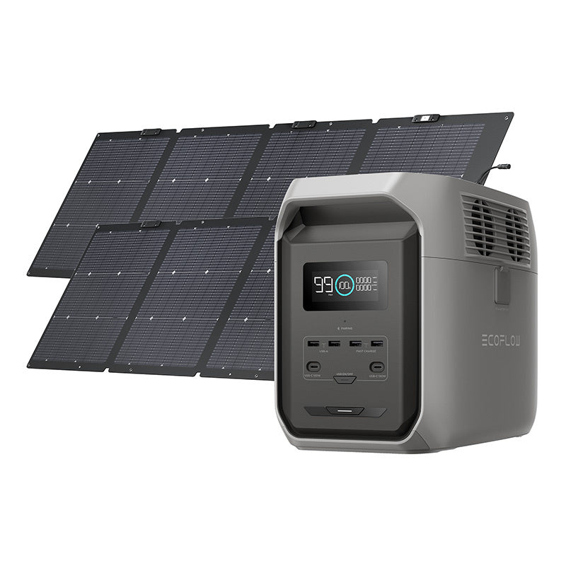 Set: EcoFlow Delta 3 1500 power station 2x 220W photovoltaic panel.