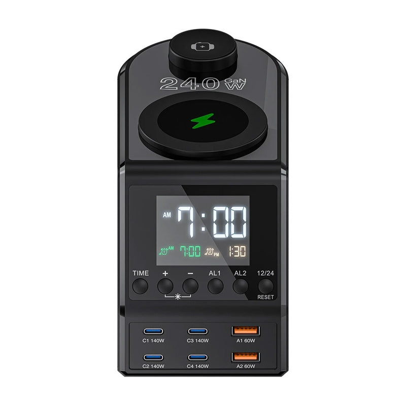 Blitzwolf BW-FW10 alarm clock with charger 2xUSB-A, 4xUSB-C, 240W