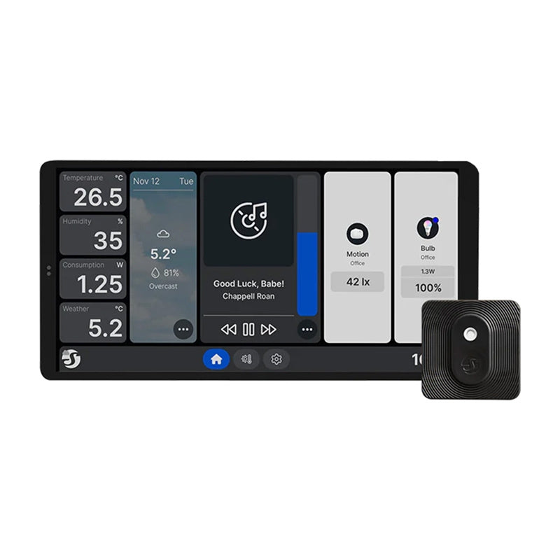 Dual Control Panel Shelly Wall Display X2 WiFi/BLU (black) + BLU H&T