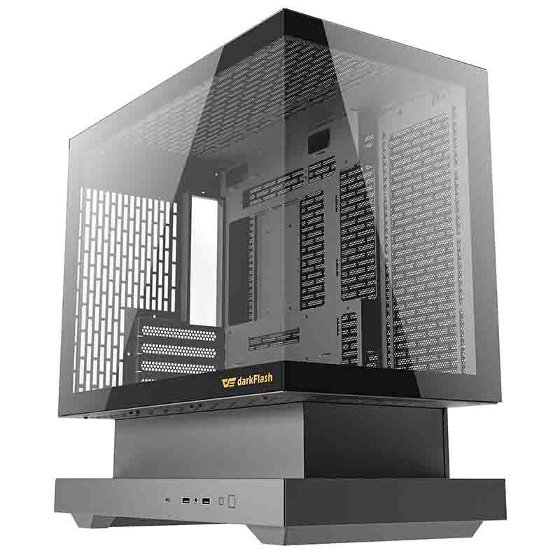Darkflash F1 computer case (Black) + 6 ARGB fans