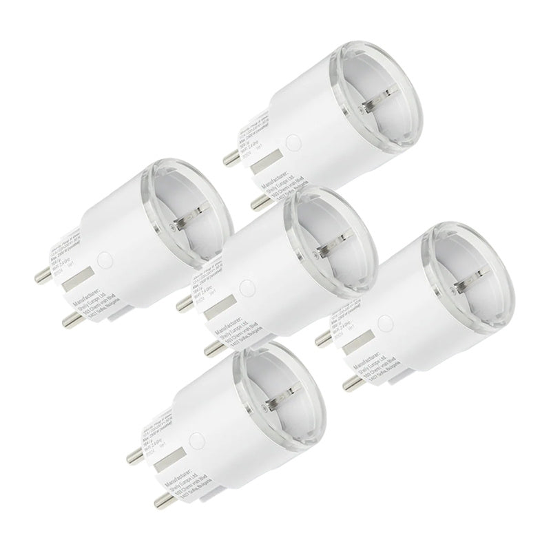 Set of 5 Shelly Plug S MTR Gen3 12A smart outlets (white)