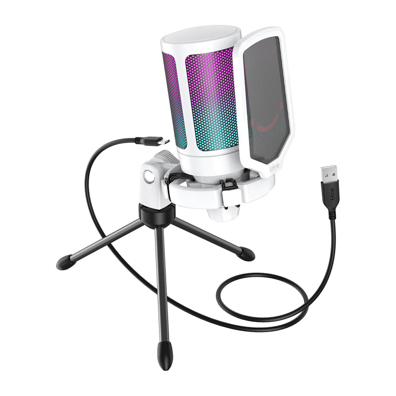 Fifine A6VW condenser gaming microphone (white)