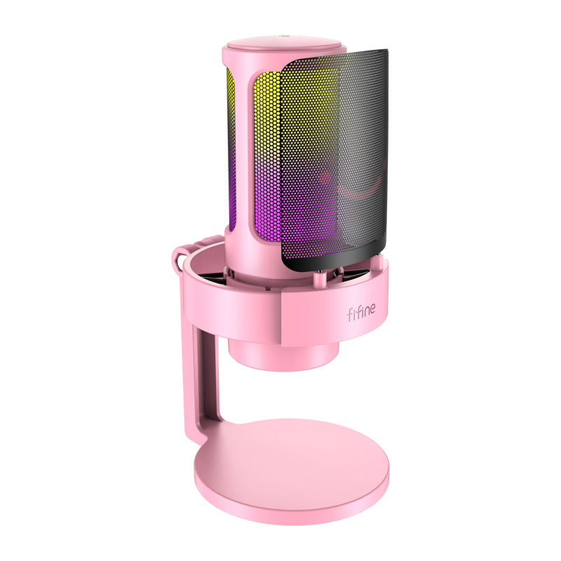 Fifine A8P condenser microphone with stand (pink)