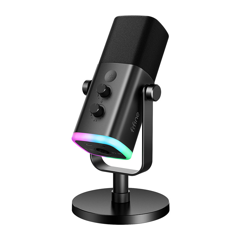 Fifine AM8 dynamic microphone with stand (black)