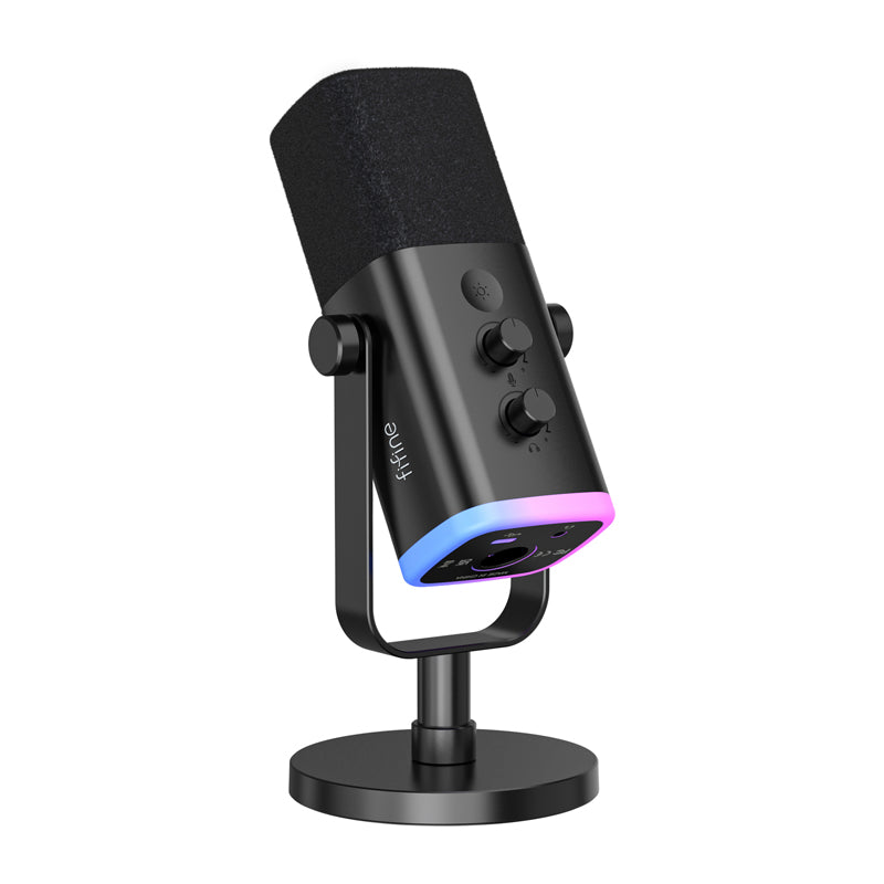 Fifine AM8 dynamic microphone with stand (black)