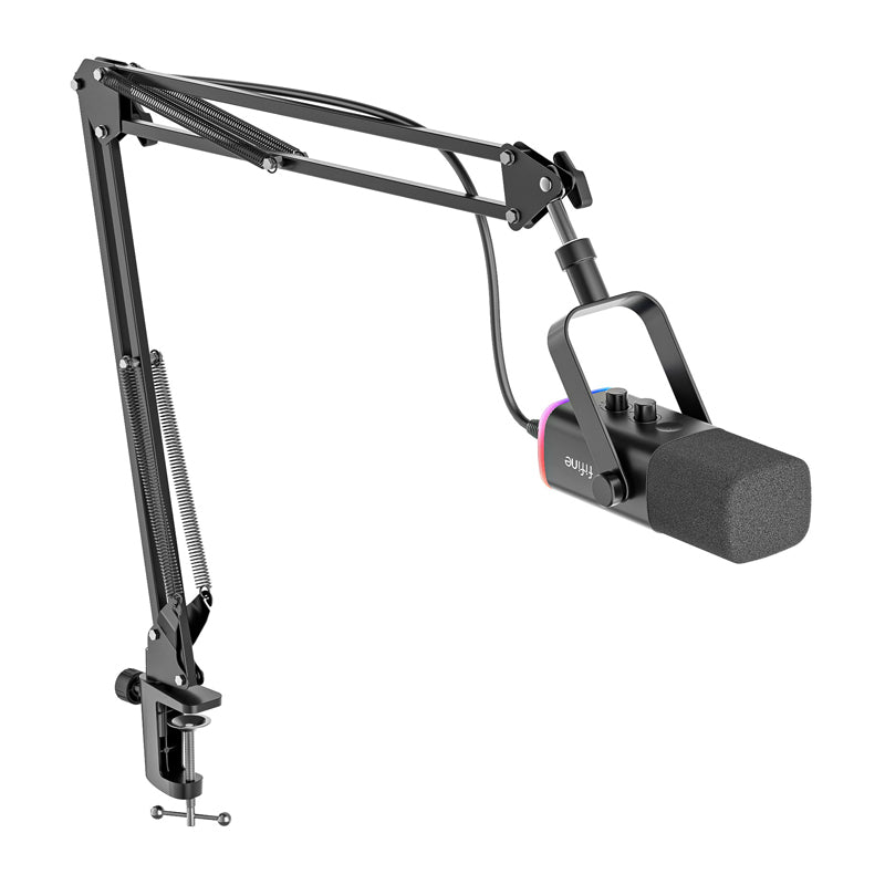 Fifine AM8T gaming microphone with boom arm (black)
