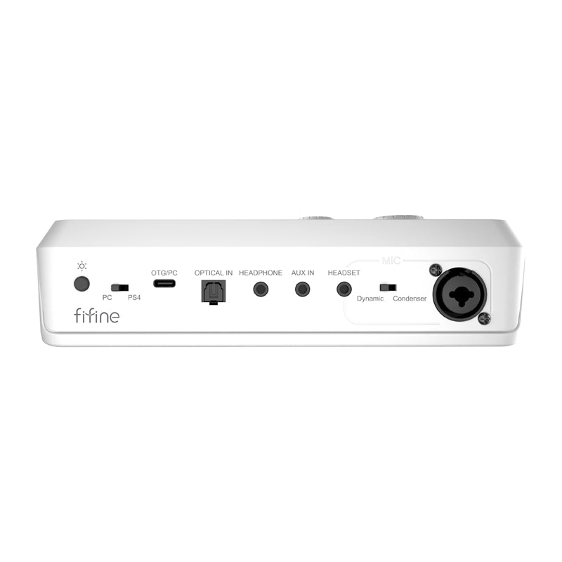 Fifine SC8W RGB gaming mixer (white)