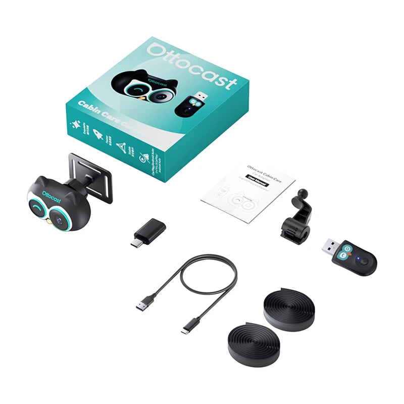 Ottocast CarPlay wireless car adapter with car nanny (Cabin Care)