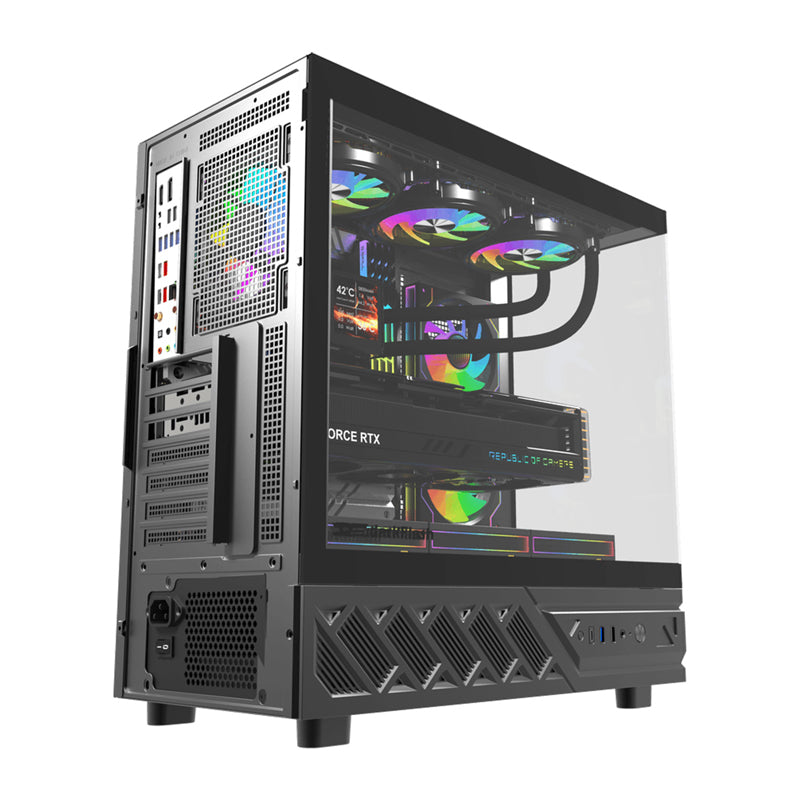 DarkFlash DS950V computer case with display (black) + 6 fans