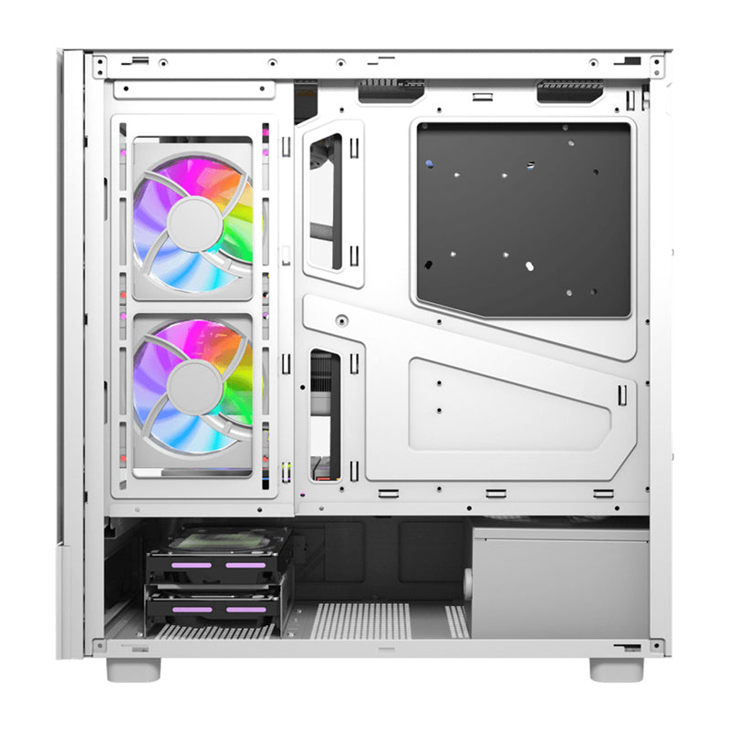 DarkFlash DS950V computer case with display (white) + 6 fans