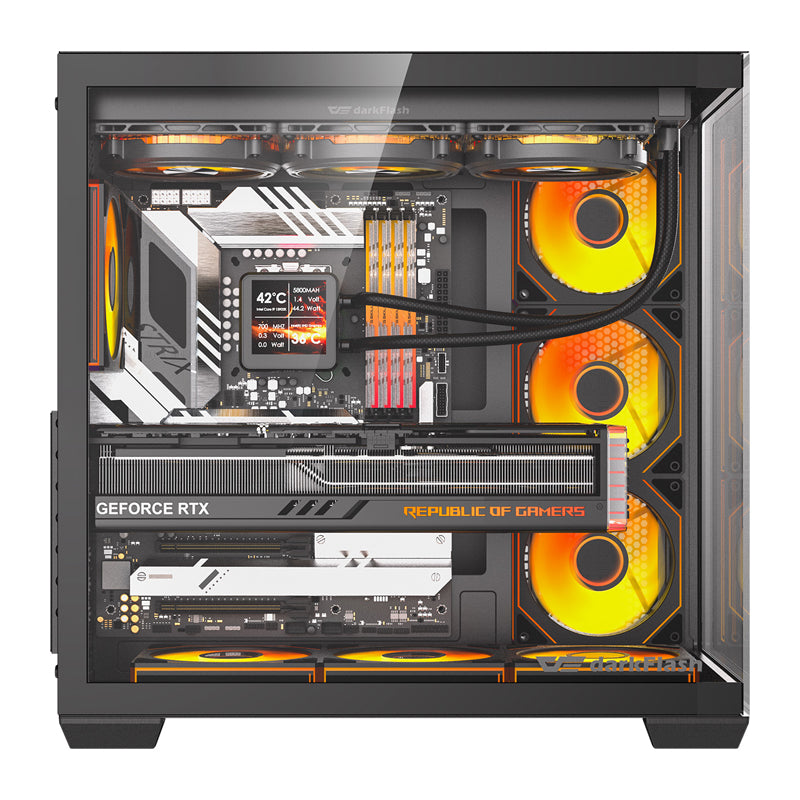DarkFlash C280 computer case (black) + 7 fans