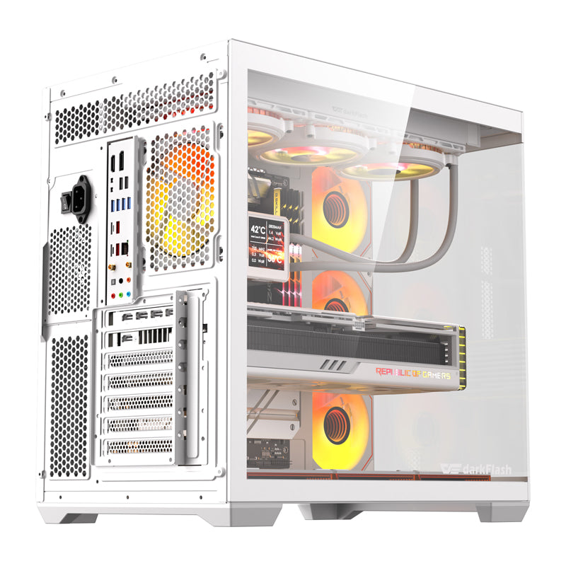 DarkFlash C280 computer case (white) + 7 fans