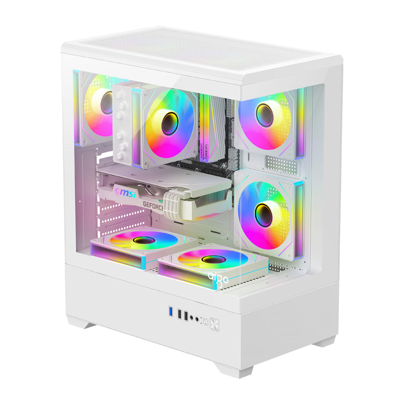 DarkFlash C365 computer case (white) + 5 fans