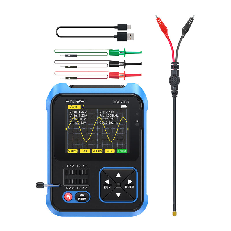 FNIRSI Handheld Digital Oscilloscope Transistor Tester SigGen 3 in 1 DSO-TC3