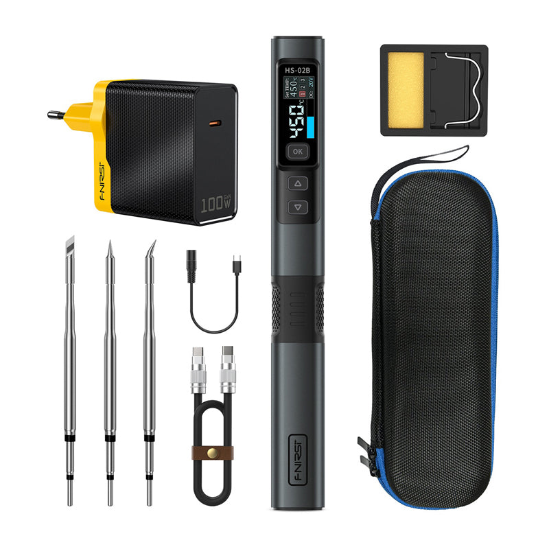 100 W smart soldering iron with FNIRSI HS-02B MAX tool kit