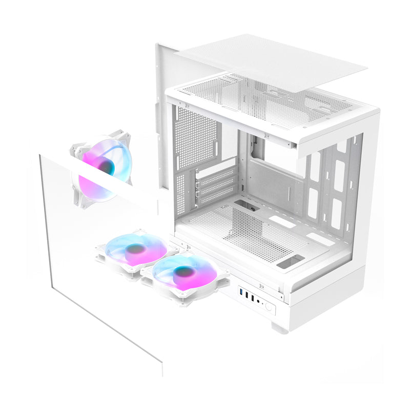 Darkflash DB330M Computer Case + 3 Fans (White)