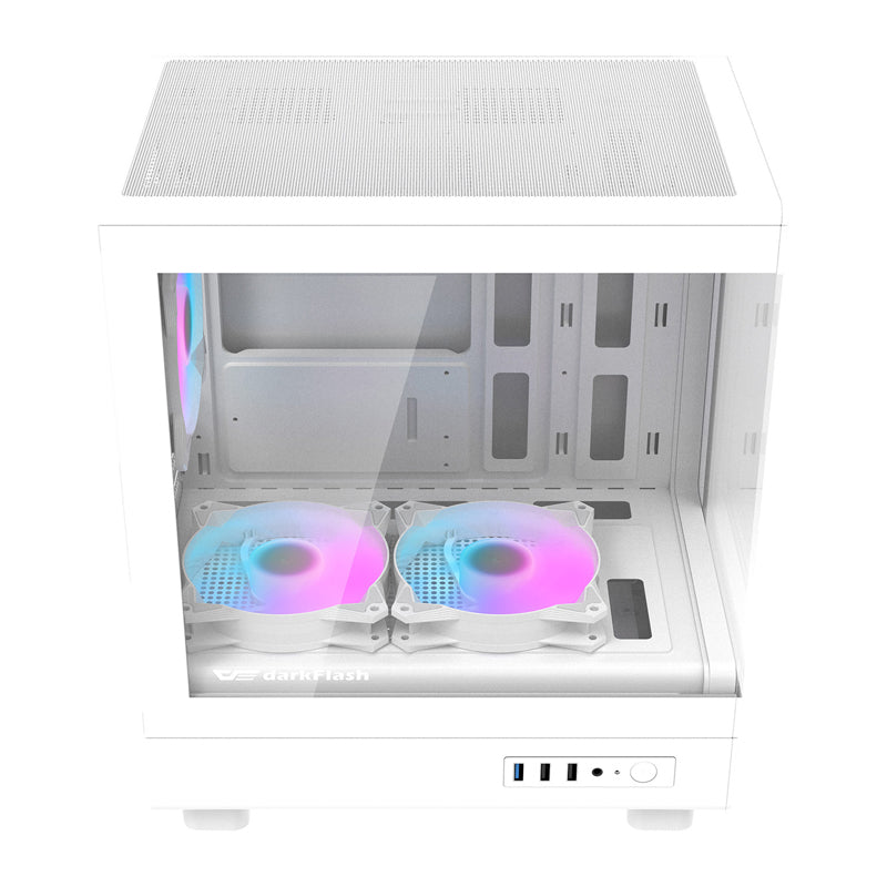 Darkflash DB330M Computer Case + 3 Fans (White)