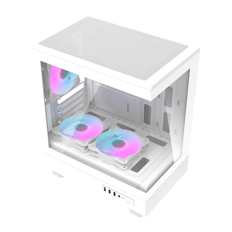 Darkflash DB330M Computer Case + 3 Fans (White)