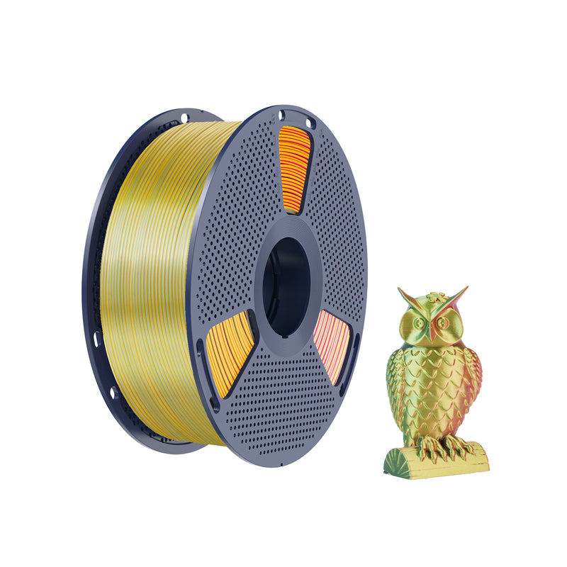 Sunlu PLA+ Silk Tri-Color Filament (red, yellow, and green)