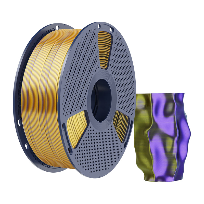 Sunlu PLA+ Silk Tri-Color Filament (Black, Gold, and Purple)
