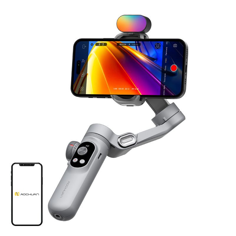 AOCHUAN X Pro Gimbal with RGB Lighting (Gray)
