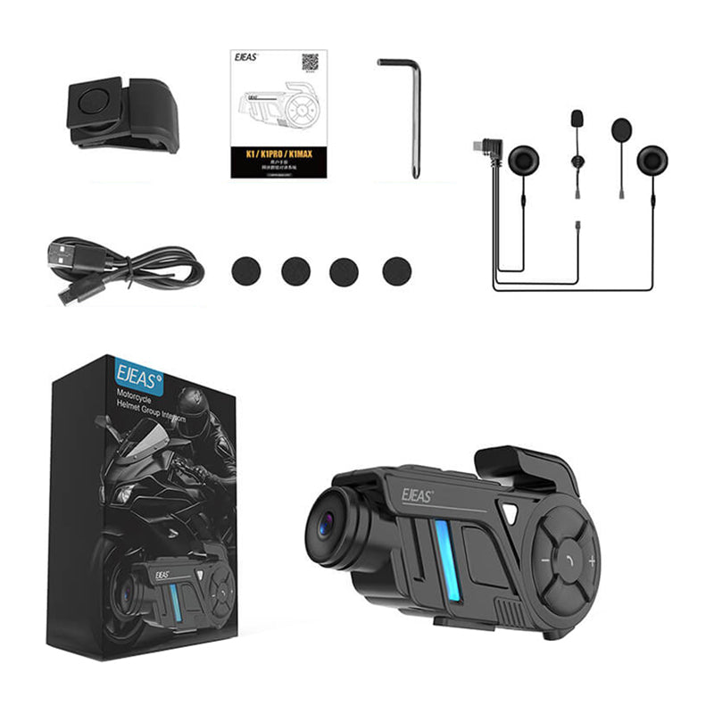 EJEAS K1Pro motorcycle intercom with recorder