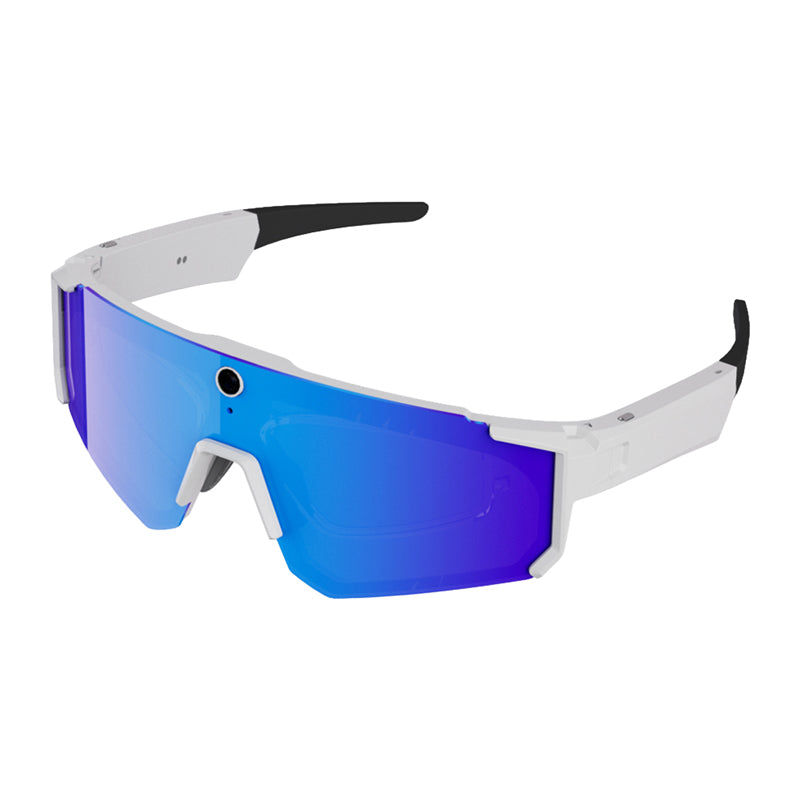 Colmi V06 AI White Sports Sunglasses (with blue lenses)