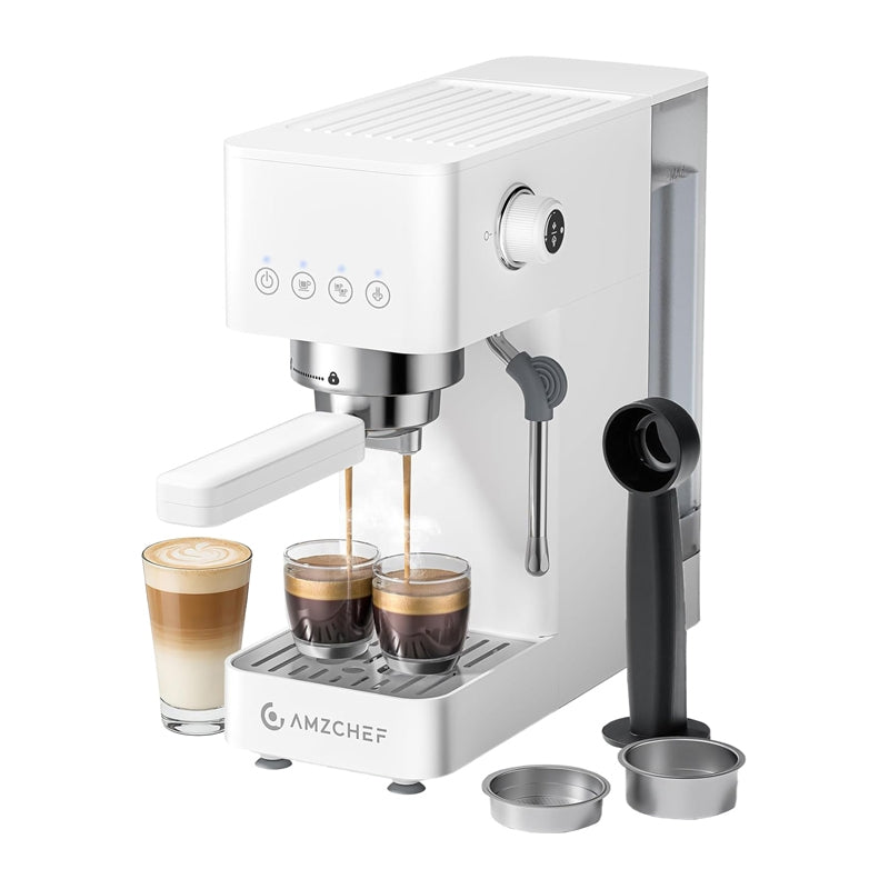 AMZCHEF CE-EM3131-WT Piston Coffee Maker (White)