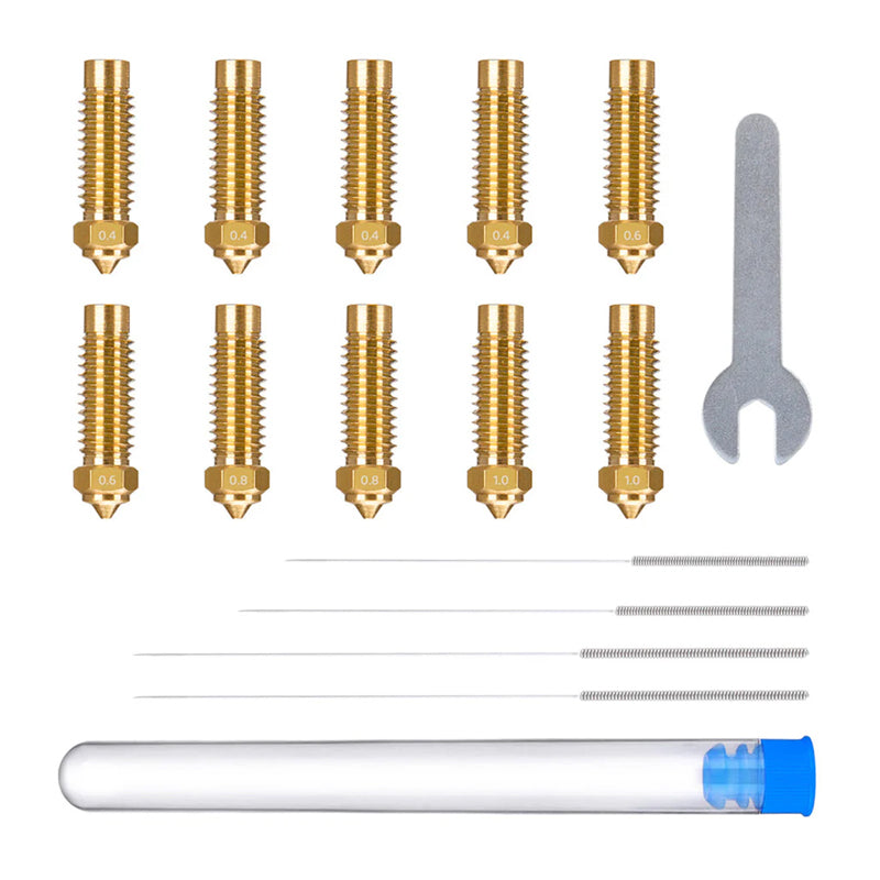 ELEGOO Neptune 4 Plus / 4 Max Brass Nozzle Set (0.4 mm x4, 0.6 mm x2, 0.8 mm x2, 1.0 mm x2)