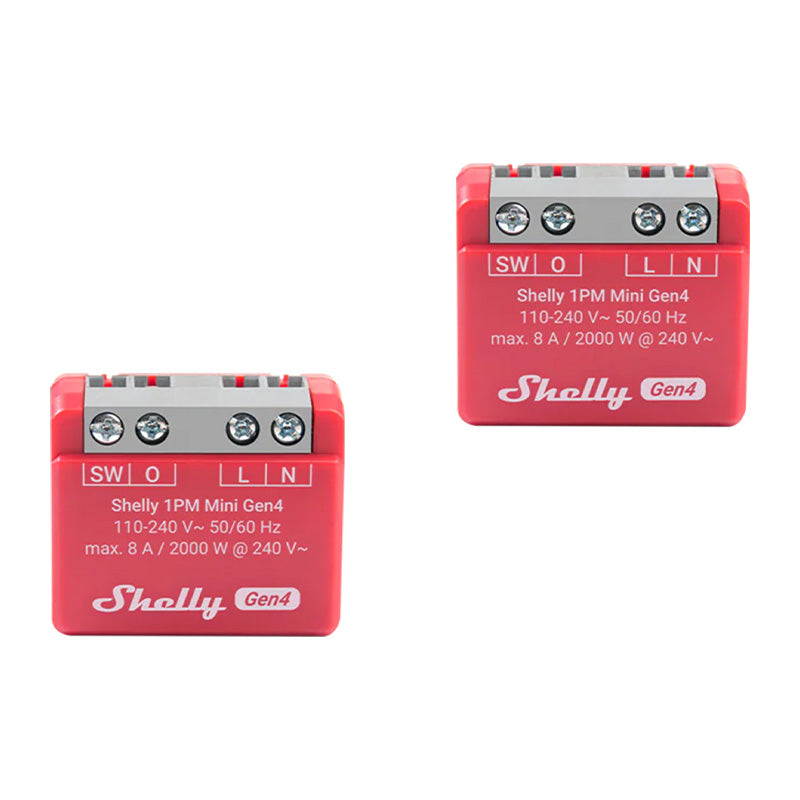 Set of 2 Shelly 1PM Mini Gen4 Zigbee/Matter Controllers