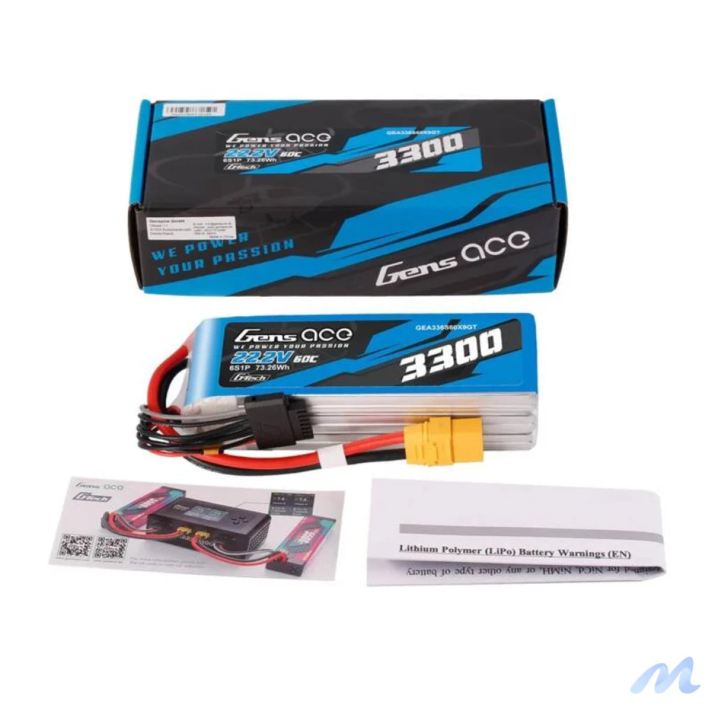 Accumulator Lipo Gens Ace G-Tech 3300mAh 22.2V 60C 6S1P XT90