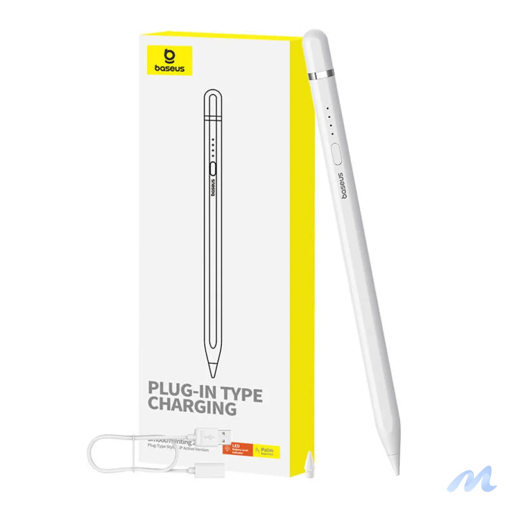 Active stylus Baseus Smooth Writing Series with plug-in charging, lightning (White)