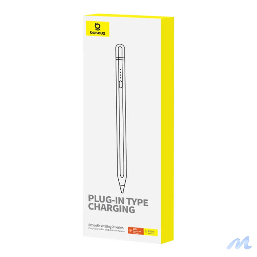 Active stylus Baseus Smooth Writing Series with plug-in charging USB-C (White)